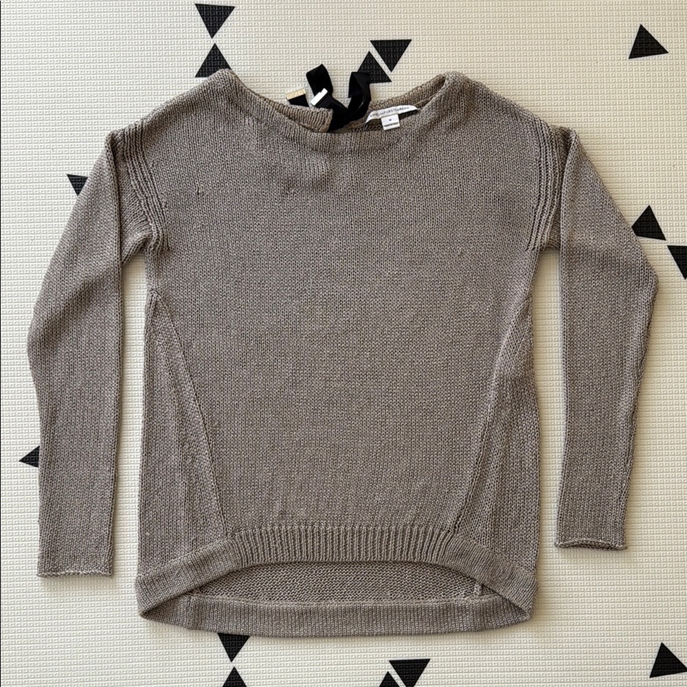 Diane von Furstenberg Women's Silver Sweater With Bow Detail Size M